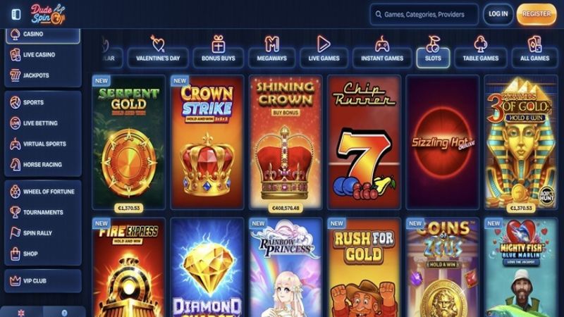 Spin Empire Casino pokies screenshot