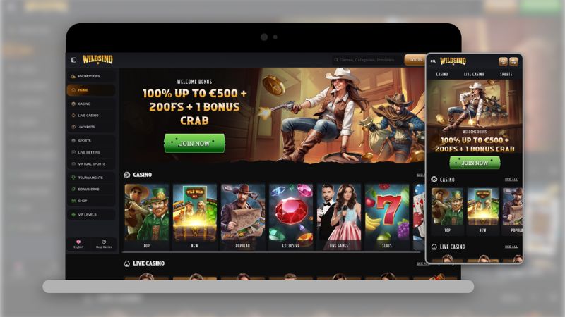 Wildsino Casino game lobby screenshot